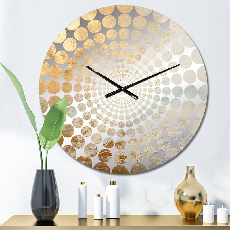 Horloge murale Zaevion, Petit, Beige Gold