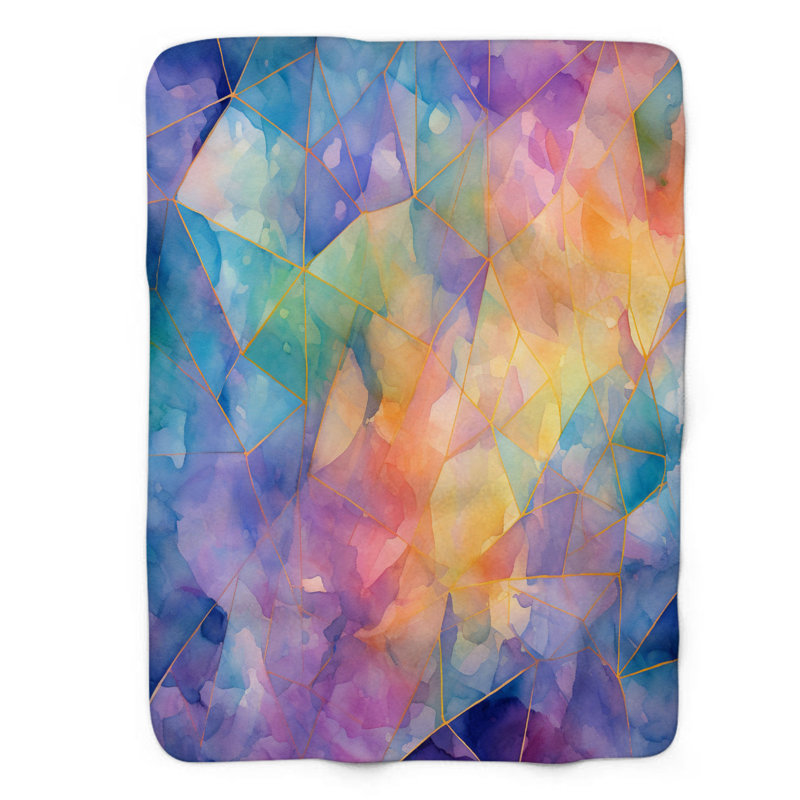 Prism Fractals - Couverture sherpa de qualité supérieure 1 pièce 0196, L 60 po x L 80 po