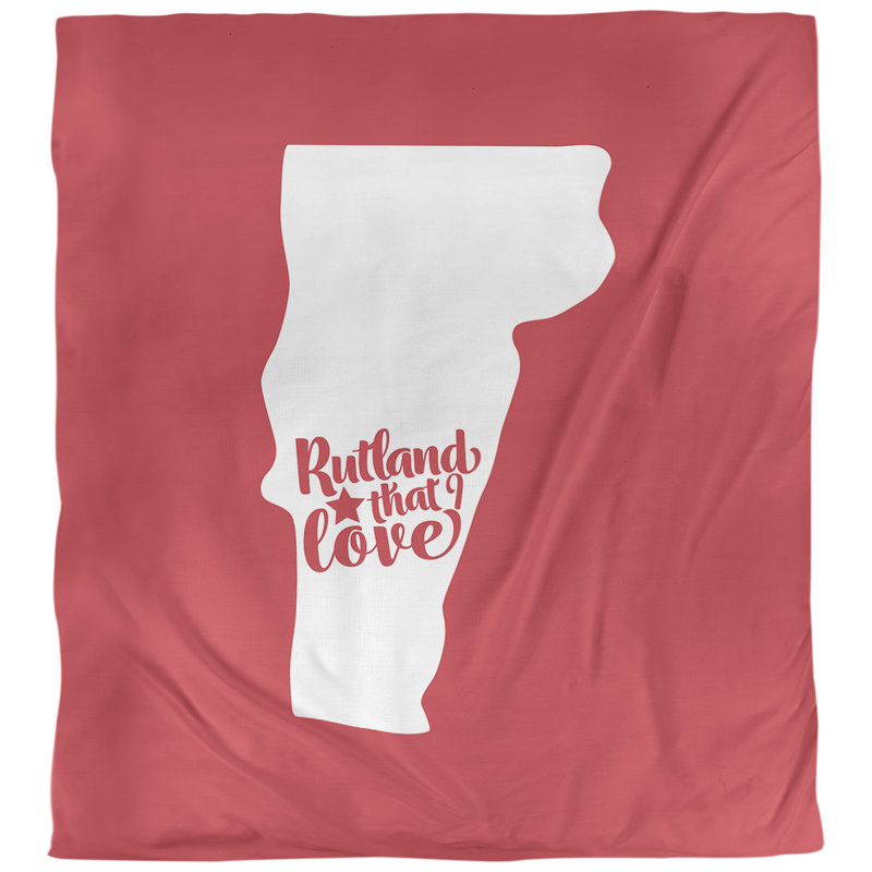 Housse de couette réversible simple rutland vermont love, Housse de couette simple TG, Rouge, Microfibre