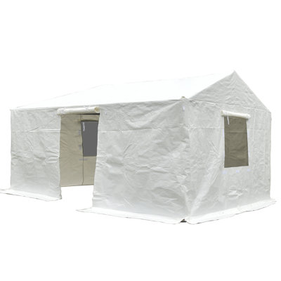 Housse pour abri de jardin 12 pi x 20 pi pour abri de jardin à toit rigide, abri de jardin d'hiver universel pour l'extérieur avec parois latérales et fenêtres en filet, housse pour abri de jardin toutes saisons imperméable et fermée