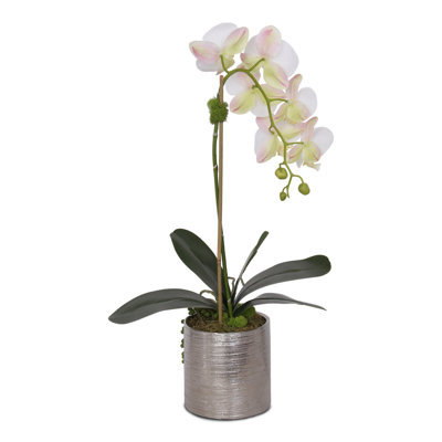 Faux Flower Arrangement Orchids Arrangement in Pot