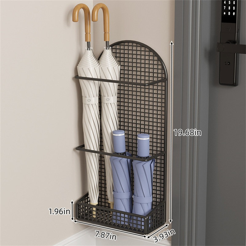 Wall-mounted umbrella stand, Black