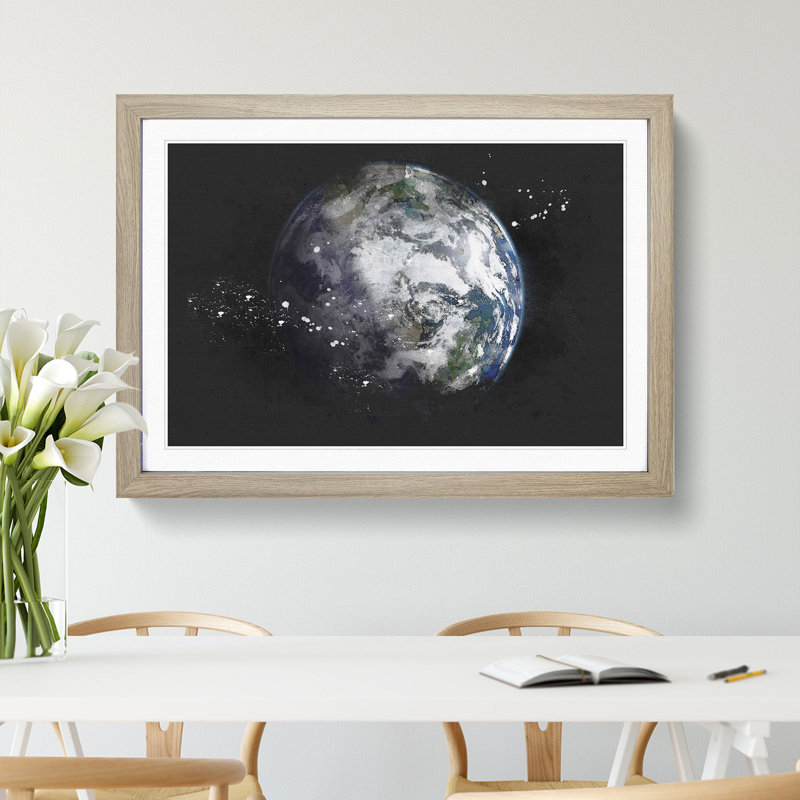 Our Magnificent Earth - Single Picture Frame Print on MDF, 62cm H x 87cm W x 2cm D, Oak Framed