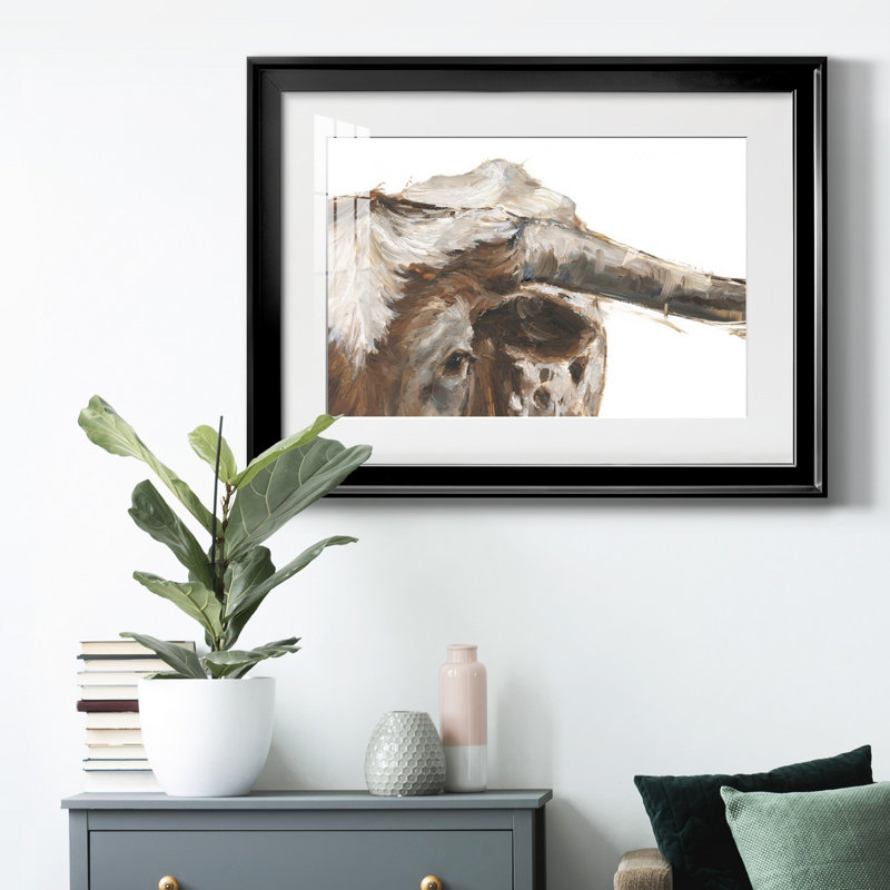 Impression encadrée de qualité supérieure «Steer Clear II» - prête à être accrochée, H 30,5 po x l 42,5 po x P 1 po, Blanc