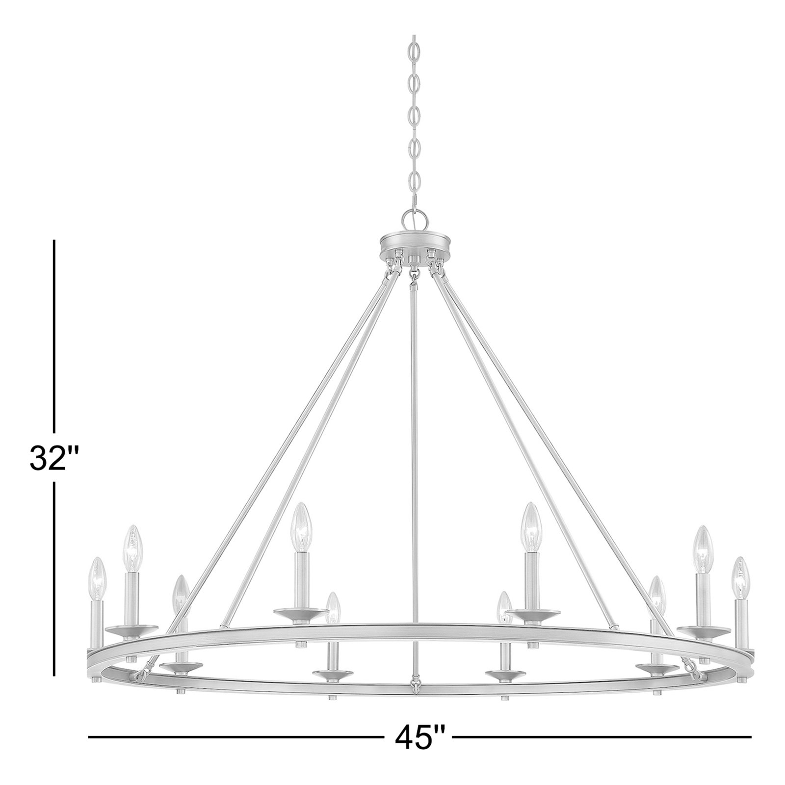 Poynor 10-Light Chandelier, Warm Brass