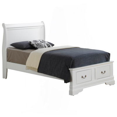 Classic Twin Storage Bed In Elegant White