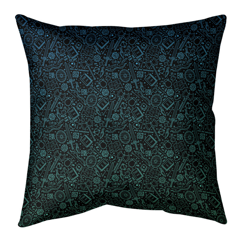 Housse et insert de coussin rectangulaire en daim Katelyn Elizabeth, Bourre en polyester, H 26 po x l 26 po, Bleu / vert