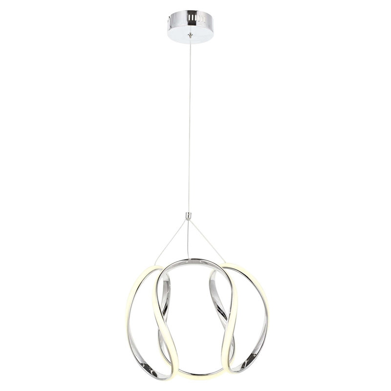 Luminaire suspendu géométrique 1 lumière DEL, Blanc, H 27,6 po x l 11,8 po x P 11,8 po