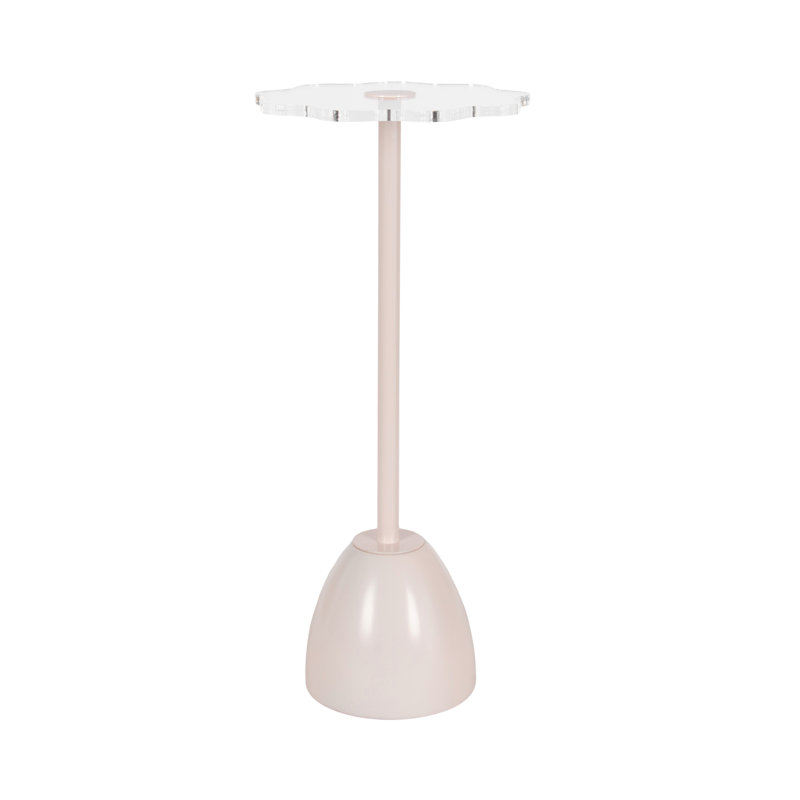 Table à boissons ronde en acrylique Acari pour utilisation comme support pour plante d'intérieur, Rose