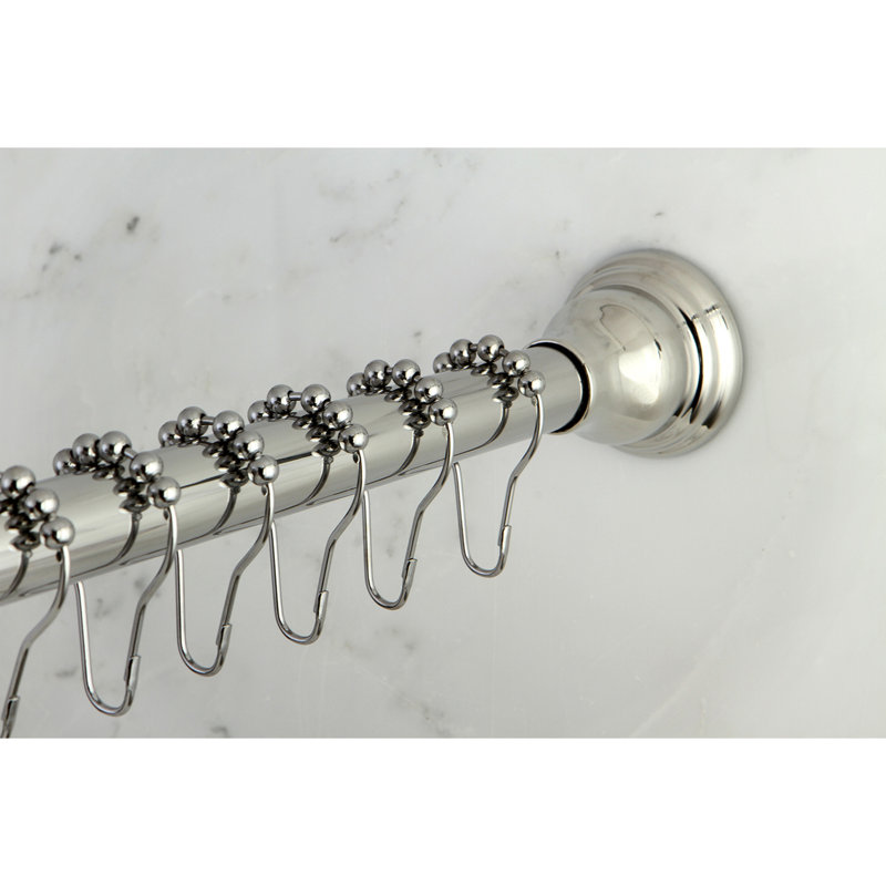 Ensemble de tringle à rideau de douche ajustable de 60 à 72 pouces avec anneaux Kingston Brass Edenscape, Chrome poli