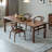 Retro Nut-Brown Rectangular Solid Wood Dining Table-1318029791