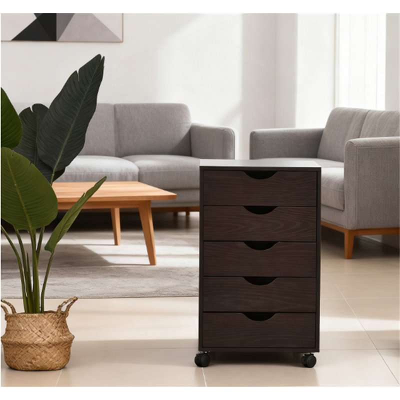 5 Drawer File Cabinet with Smooth Glide and Minimalist Design for Office Organization