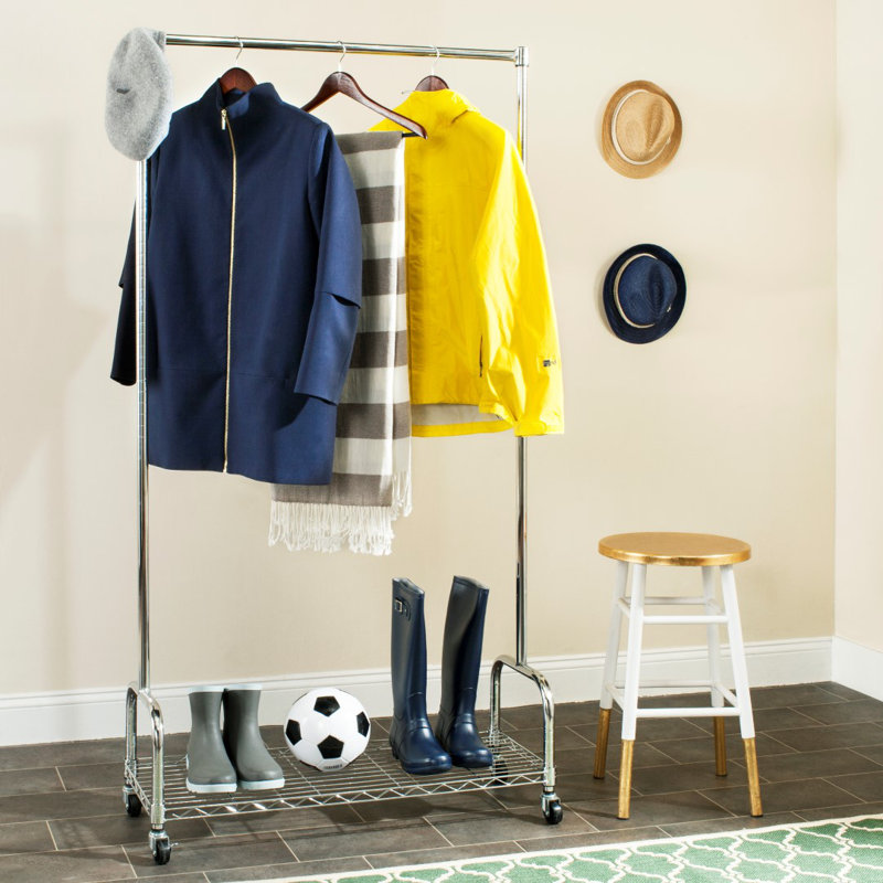 Ples 35.4'' Metal Rolling Clothing Rack