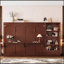Grand lit escamotable avec compartiments de rangement à hauteur réglable et tablette, cadre de lit mural avec 1 tiroir, lit plateforme pliable multifonctionnel pour petit espace, chambre à coucher, chambre d'amis, noyer-1690637994