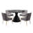 Magallanes 4 - Person Round Table Dining Set with Velvet Dining Chairs-1546479243-1546479283
