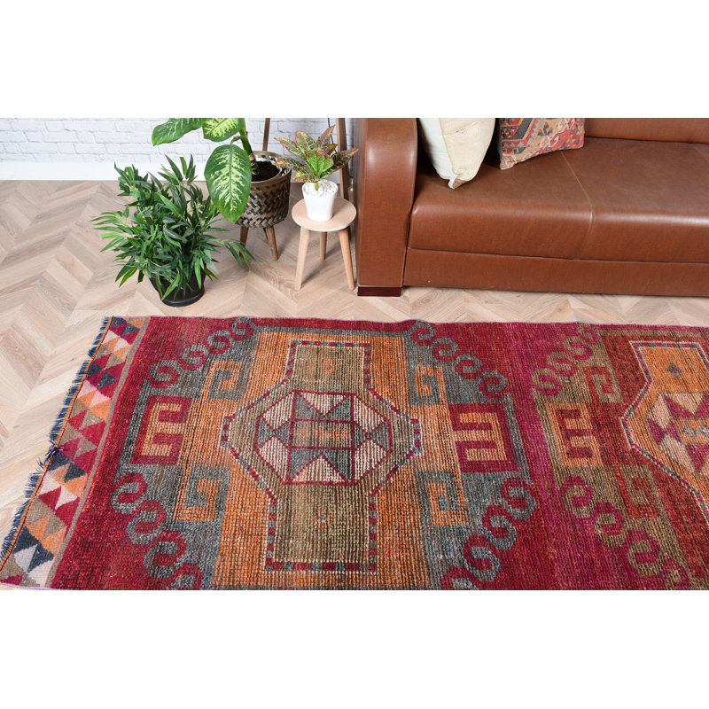 Tapis de couloir turc rétro avec motifs géométriques parfaits pour orner les couloirs et les salons