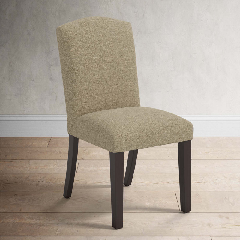 Estrela 20'' H Upholstered Parsons Chair, Zuma Natural Textured Linen, Espresso