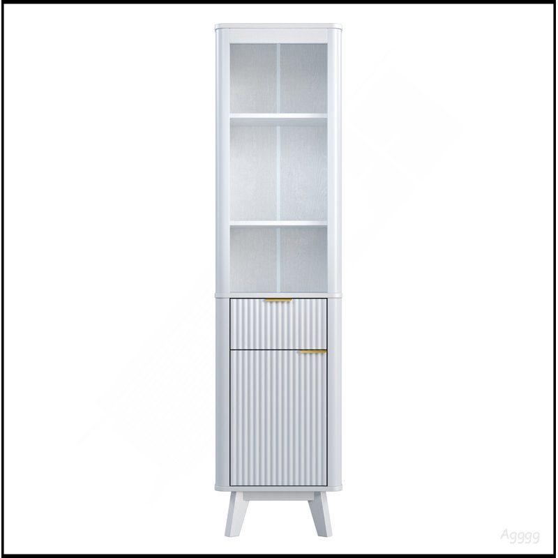 68" H Tall Bathroom Storage Cabinet With  Adjustable Shelves And One Drawer & Door, Storage Cabinet For Bathroom, Living Room, Entryway & Kitchen, White