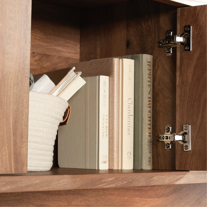 En bois rustique brun, idéal pour le bureau, la salle à manger et la maison - Rangement dissimulé, finition en bois de présentation, compatible avec les bureaux assortis, facile à assembler