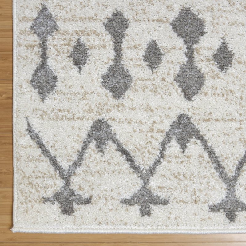 Collection de tapis touffetés en polyester / polypropylène crème / gris Barcelona Drisana