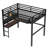 Full XL Metal Loft Bed with Desk, Storage Basket, Charging Port & Clock, Functional Loft Bed for Kids and Teens, Black-851192901