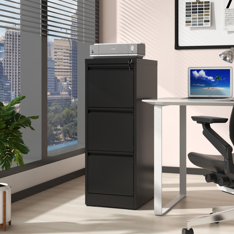 Metal Vertical File Cabinet With Lock Office Home Steel Vertical File Cabinet  A4 Legal/Letter
