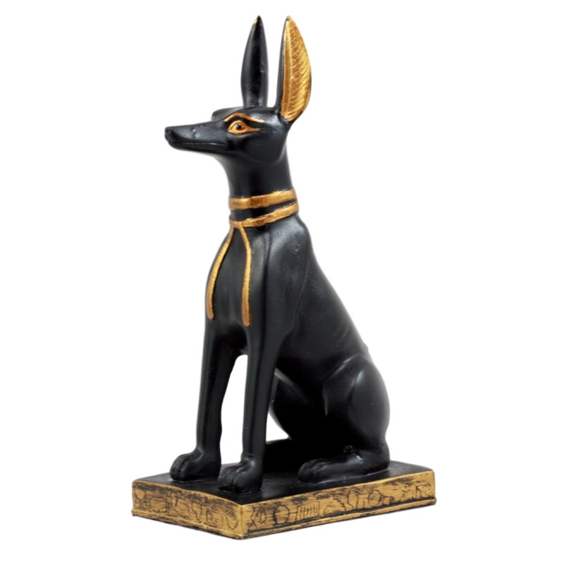 Figurine anubis égyptien classique Jolyn, H 5 po x l 3 po x P 2 po