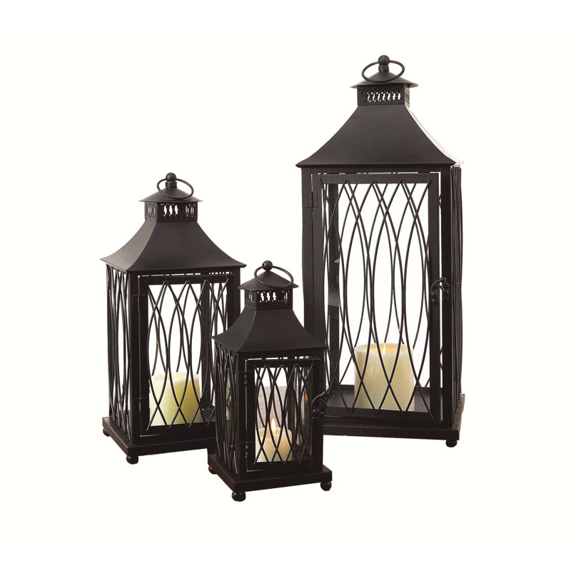 3 Piece Metal Lantern Set