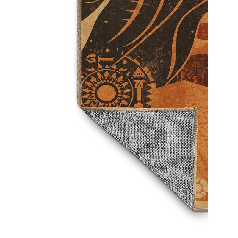 Tapis brun rustique lavable à la machine Hamilton Pachamama - Reliure brun clair, 6 X 9