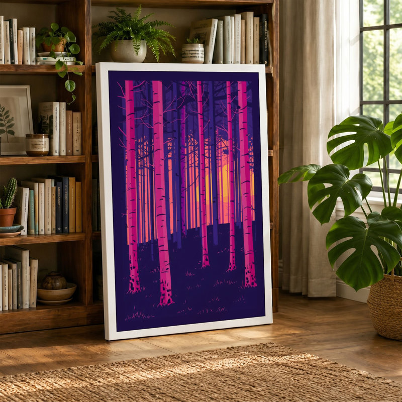 Neon Forest Modern - Wrapped Canvas, 36x24 - 91.4 x 61.0 cm, Sage Border