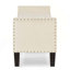 Banc de rangement rembourré capitonné avec garniture cloutée et accoudoirs pour le vestibule et le salon-128632920
