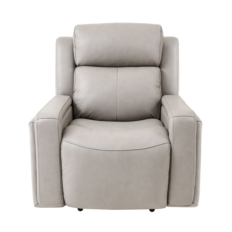 Fauteuil inclinable électrique standard en cuir véritable de 37 po de largeur Yaeli