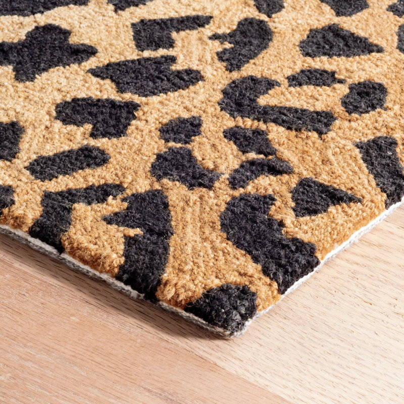 Leopard Hand Micro Hooked Wool Rug, Rectangle 7'6" x 9'6"