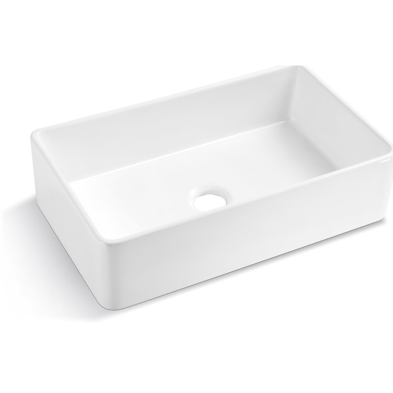 33 po. L 33 po. X l 20 po. Évier en céramique - Chaleur, tache, égratignure et rouille, insonorisant, crépine à panier, cuve de cuisine à fond profond blanc 33 po x 20 po, dissipateurs de chaleur avec preuve