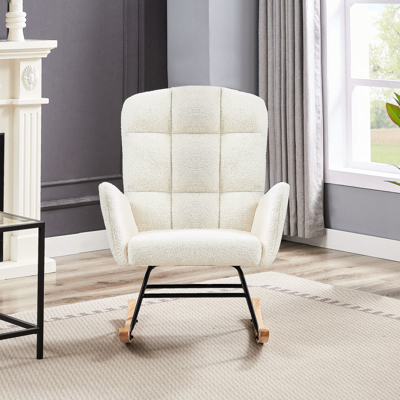 Fauteuil berçant crème blanc Teddy