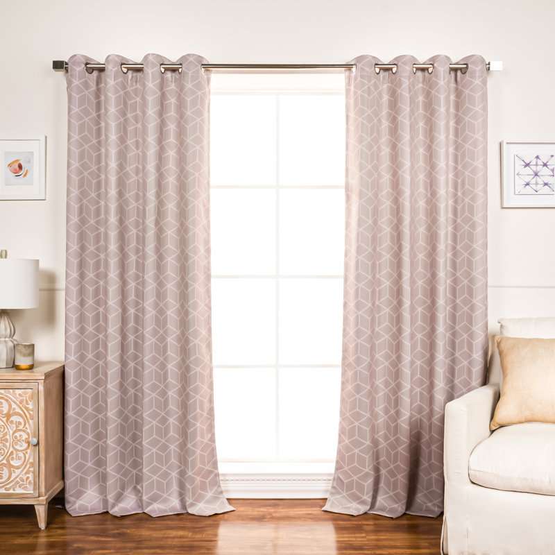 Paire de rideaux occultant en polyester Kamri, Beige, L 52 po x L 96 po