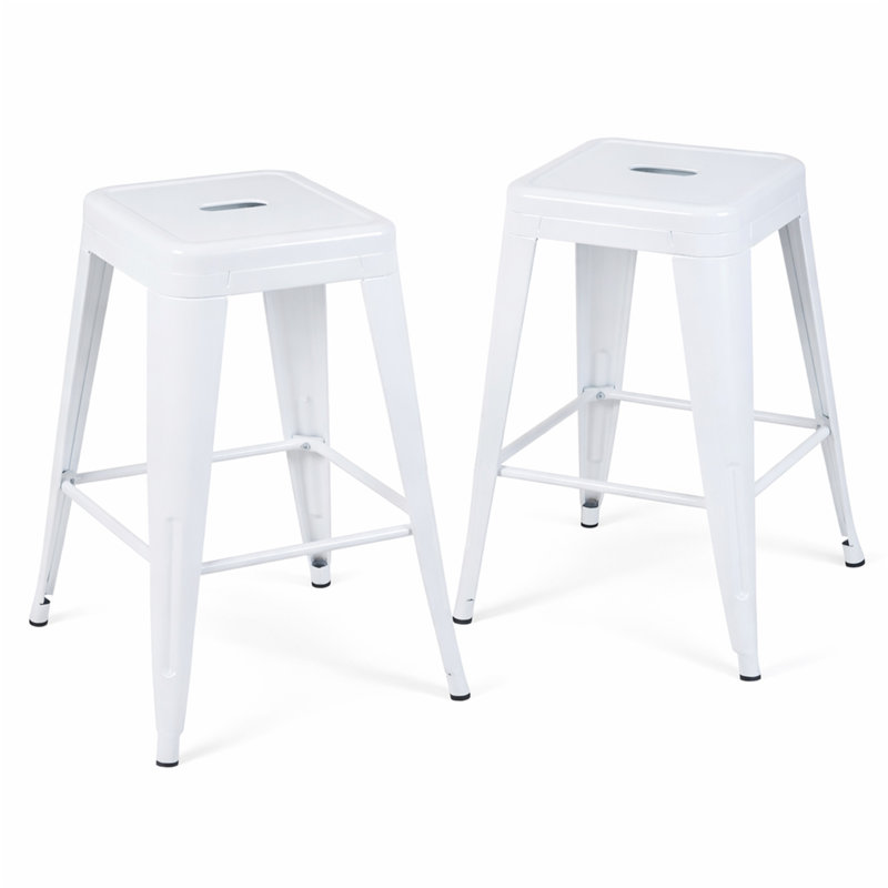 Tabouret à hauteur de comptoir 24 po, Blanc, Tabouret de comptoir (siège d’une hauteur de 24