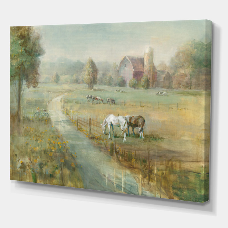 " Tranquil Country Field " Painting Print, 30" H x 40" W x 1.5" D