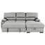Canapé-lit modulaire de luxe avec rangement et porte-gobelets, gris