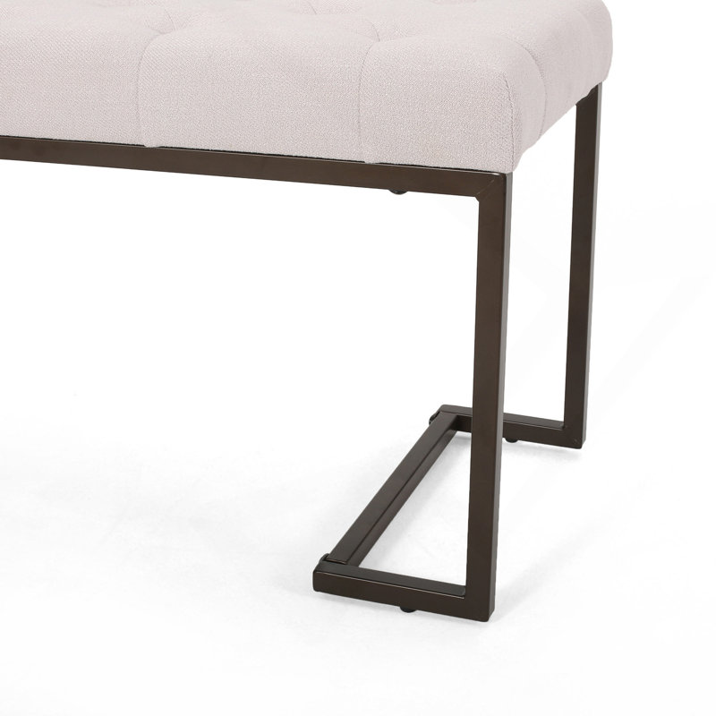 Foram Fabric Upholstered Bench, Beige