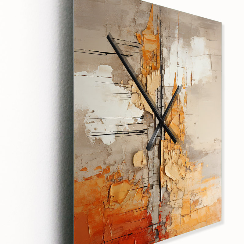 Horloge murale Isambard - Collages abstraits, H 32 po x l 24 po