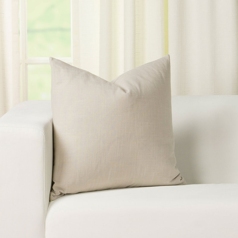 Housse de coussin décoratif en polyester Zoa, Carré 20 po, gris, Polyester