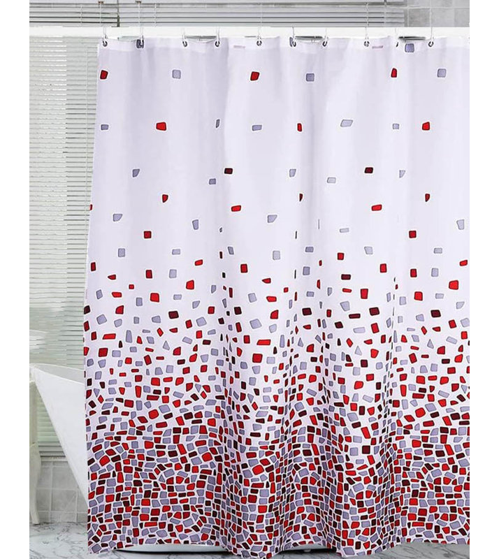 Shower Curtain 180X180 Cm (71 X 71 Inch), Mosaic Red