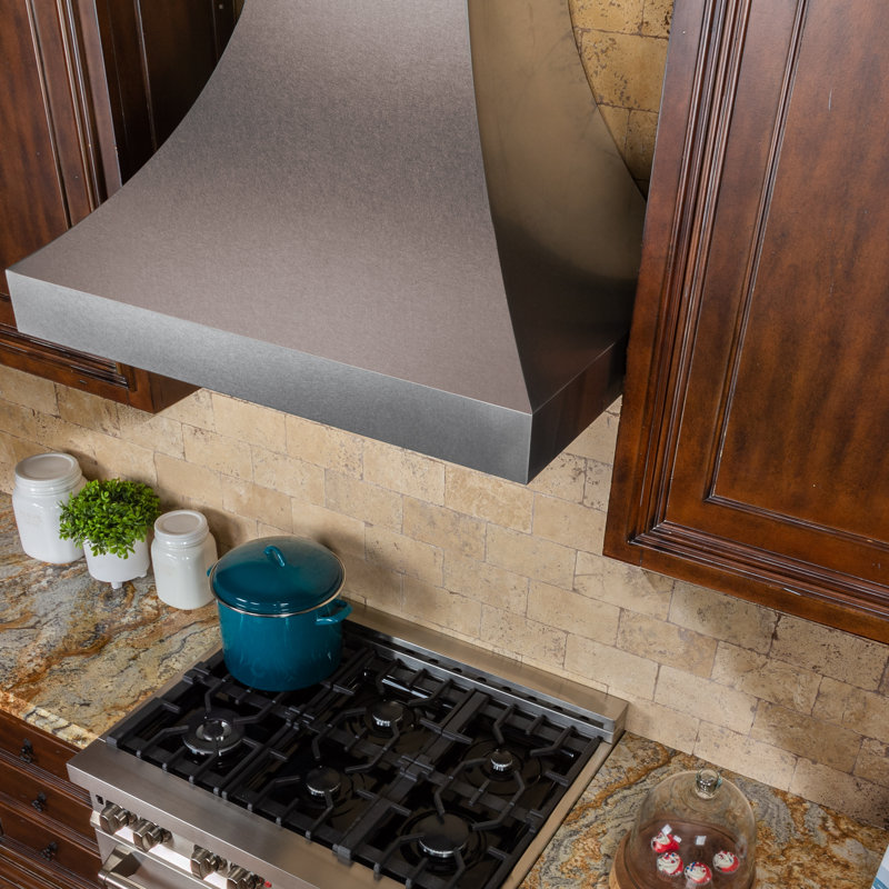 ZLINE 30" Designer Series Fingerprint Resistant Stainless Steel Ducted Wall Range Hood (8632S-30), Satin Stainless Steel