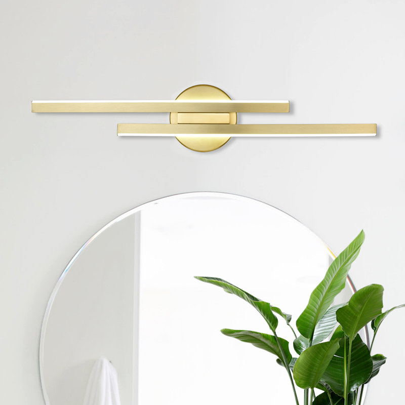 Éclairage pour meuble-lavabo à DEL 23,62 po, intensité variable 3500K / 4500K / 6000K, Doré, 6 000 K
