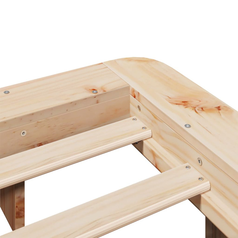 Bed Frame Without Mattress Solid Wood Pine, Brown, Small Double (4')