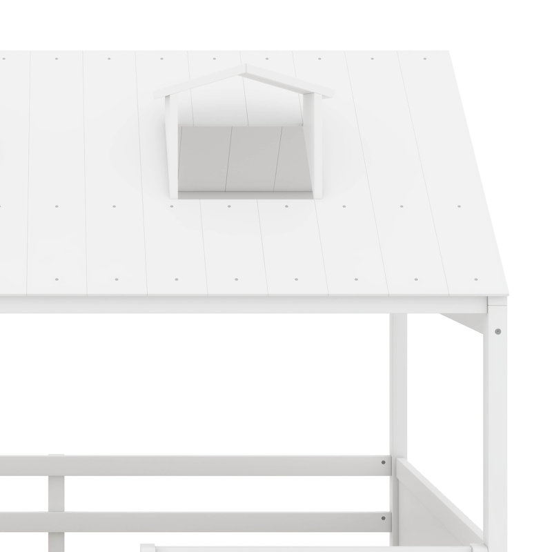 Lit en bois, Lit double, Blanc