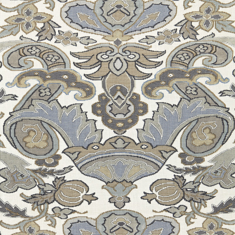 Mataura Linen Print Fabric, Greige