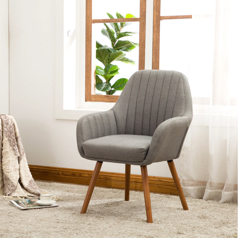 Fauteuil d'appoint contemporain en tissu, gris, Gris