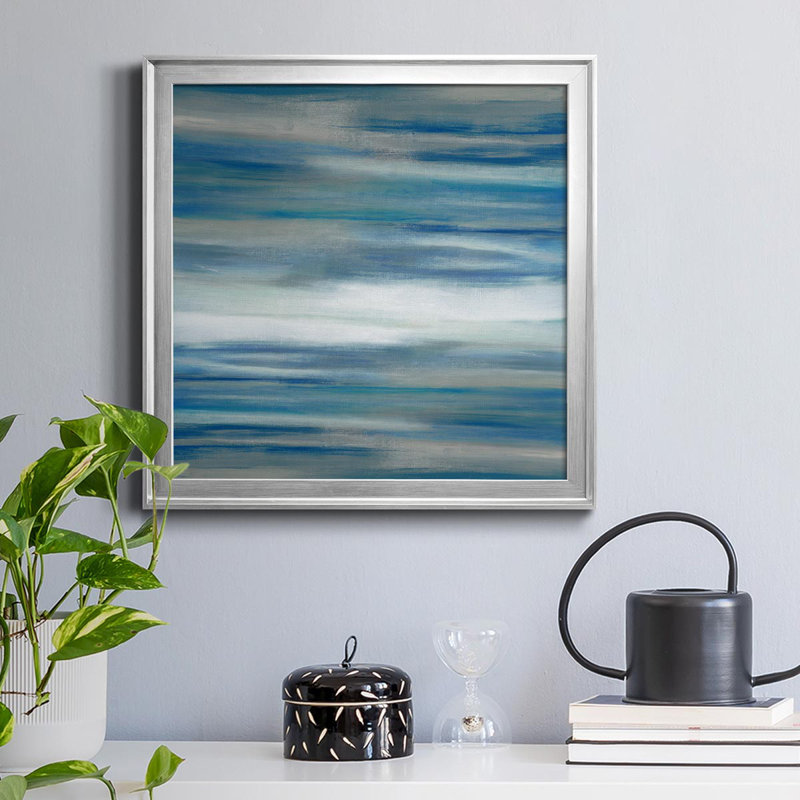 Sanibel Waters - Peinture sur toile encadrée, H 34,5 po x l 34,5 po x P 1,5 po, Argent